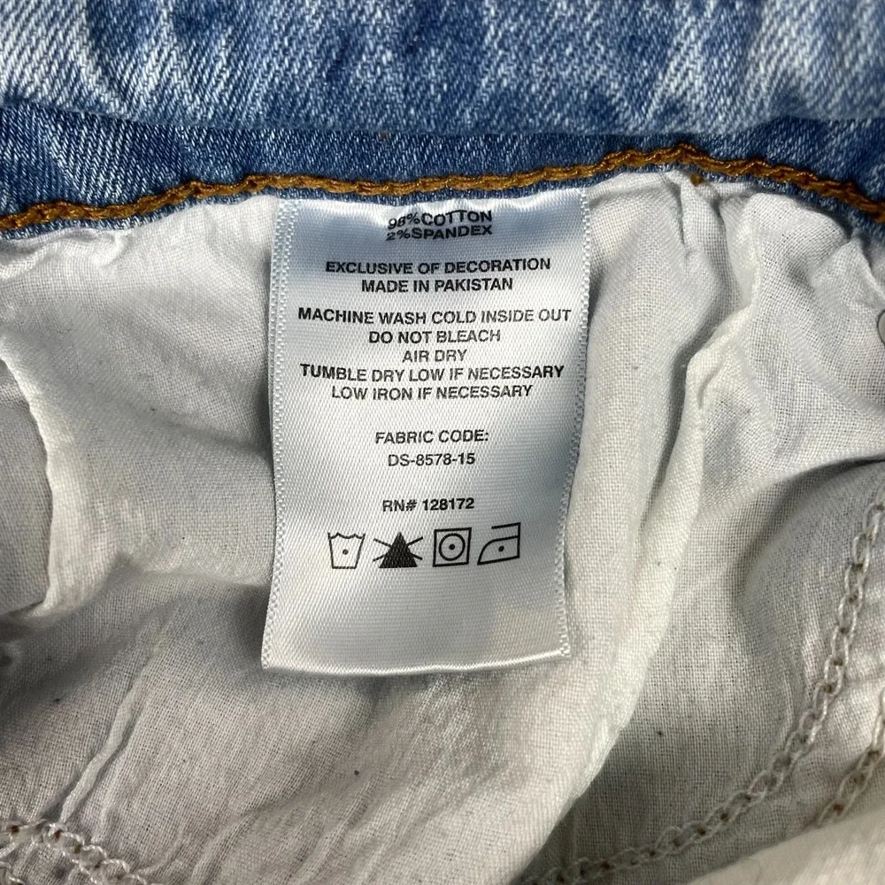 Ring Of Fire Slim Jeans Mens 31x30 Blue Denim Cotton Stretch Distressed Low Rise